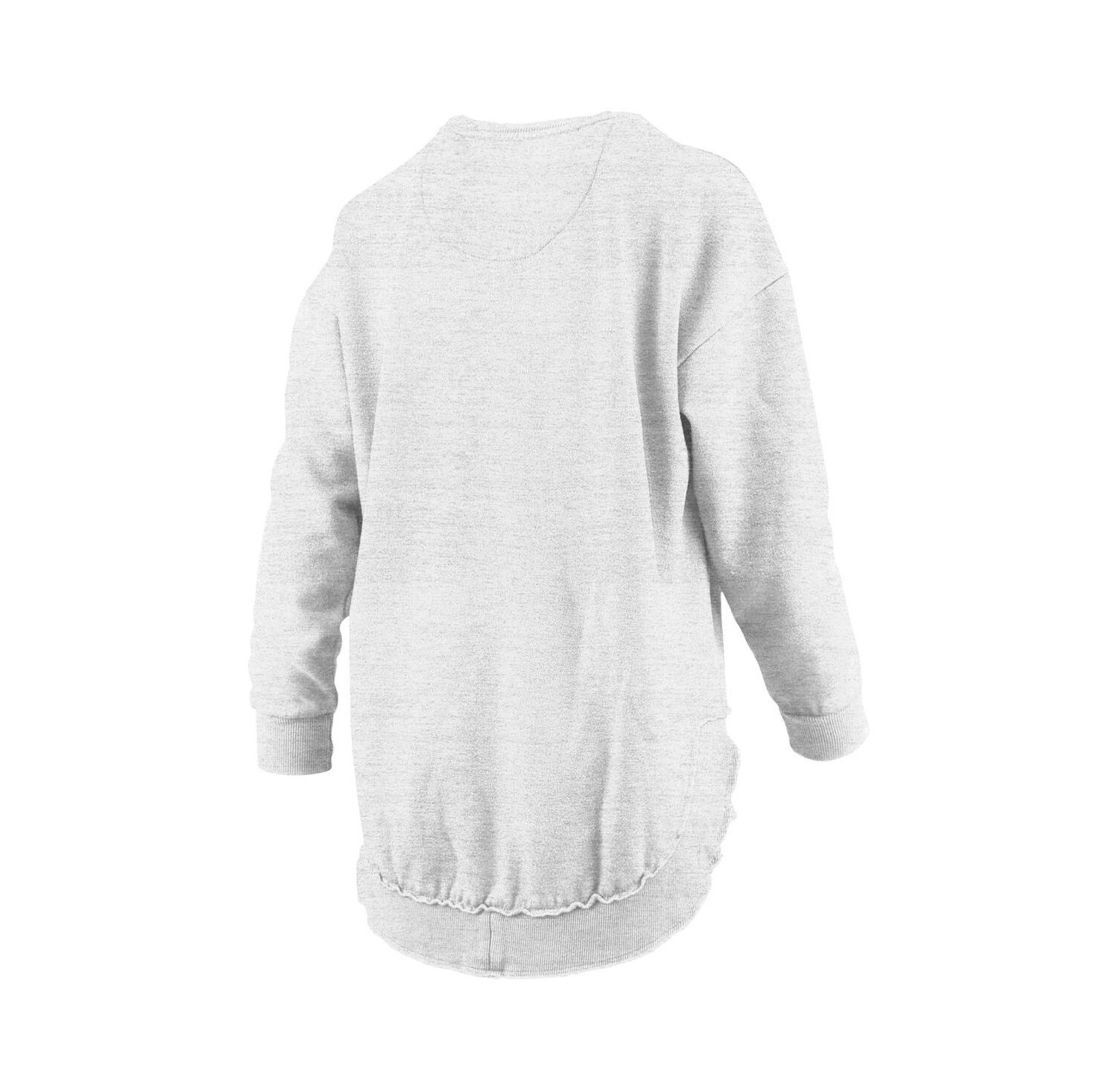Women's Heather Gray Wisconsin Badgers Field Day M&eacute;lange Poncho Pullover Sweatshirt