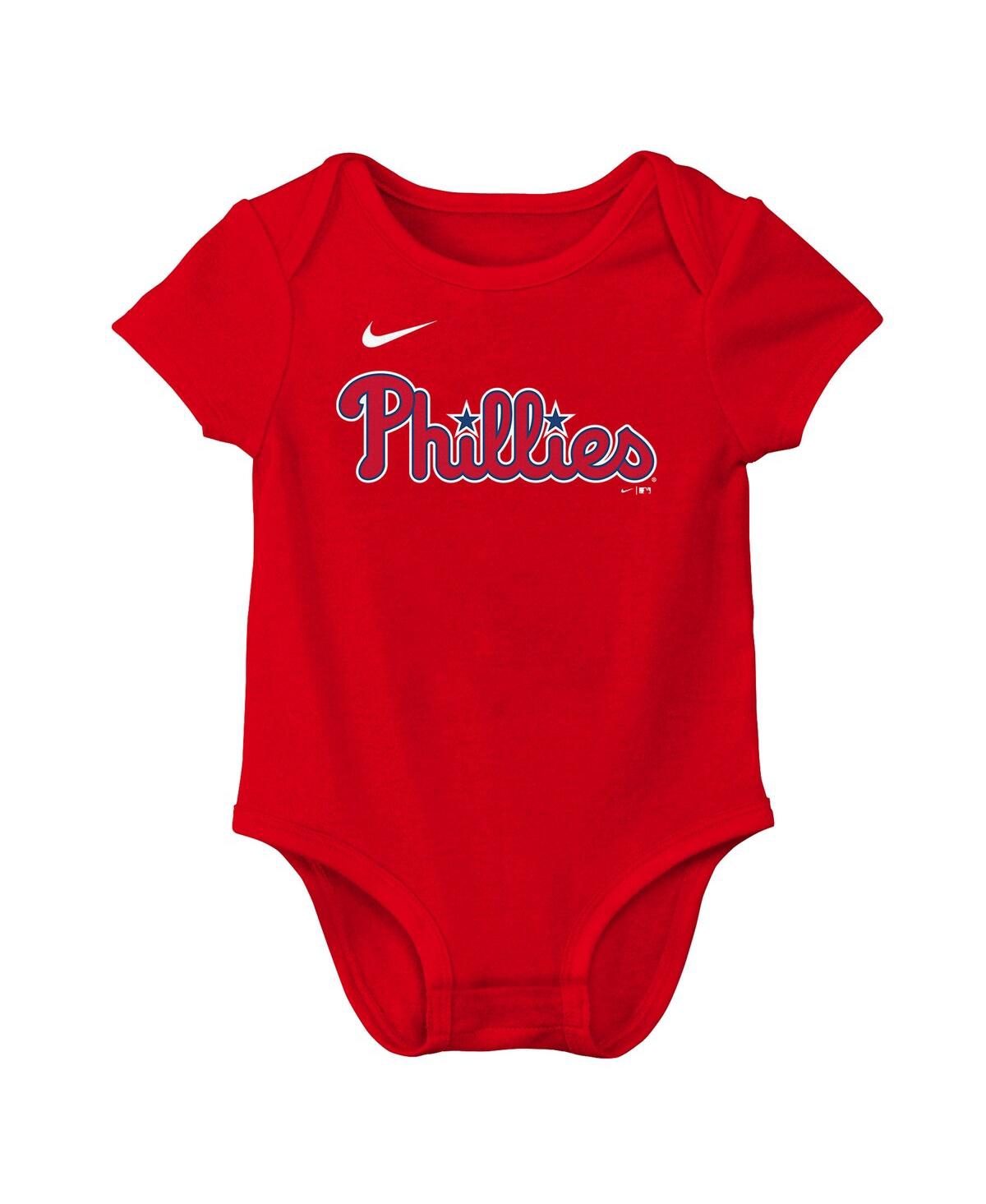 Nike Newborn Bryce Harper Red Philadelphia Phillies Name Number Fuse Bodysuit In Red