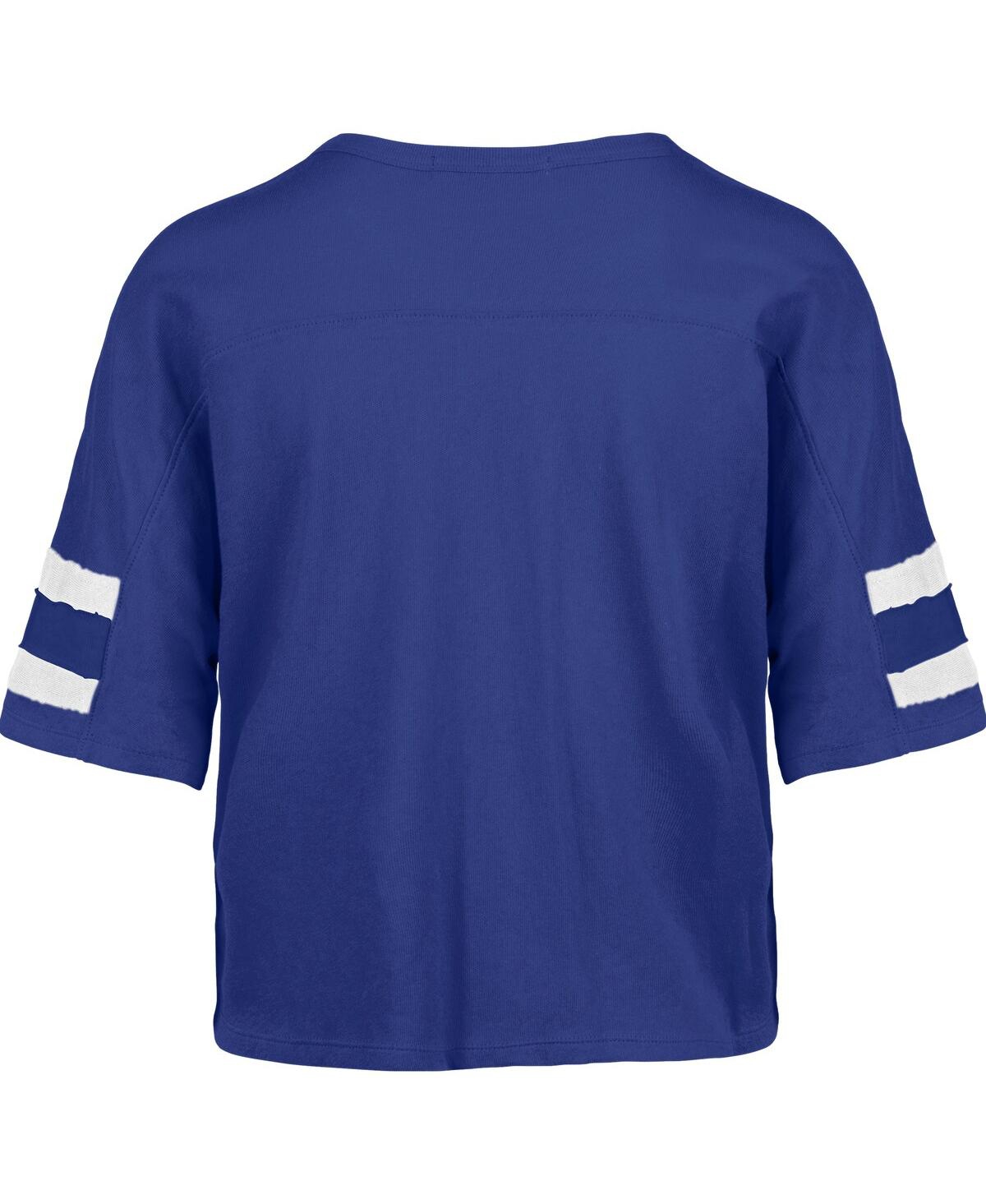 47 Brand '47 Royal Buffalo Bills Premier Scout Cropped V-neck T-shirt In Blue
