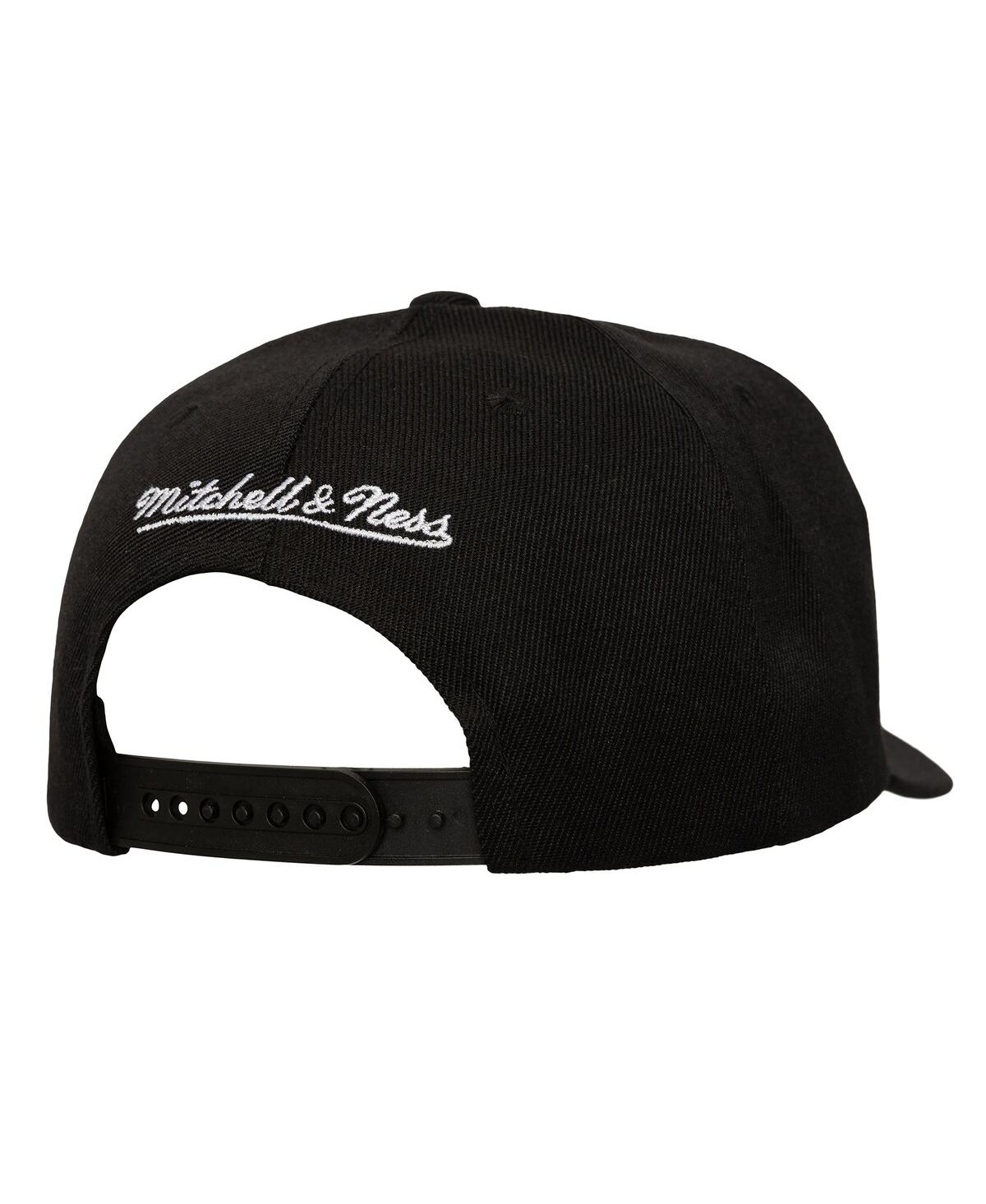 Mitchell & Ness Men's Black Charlotte Hornets Busted Logo Wordmark Wrap-around Pro Pinch Adjustable Hat In Black