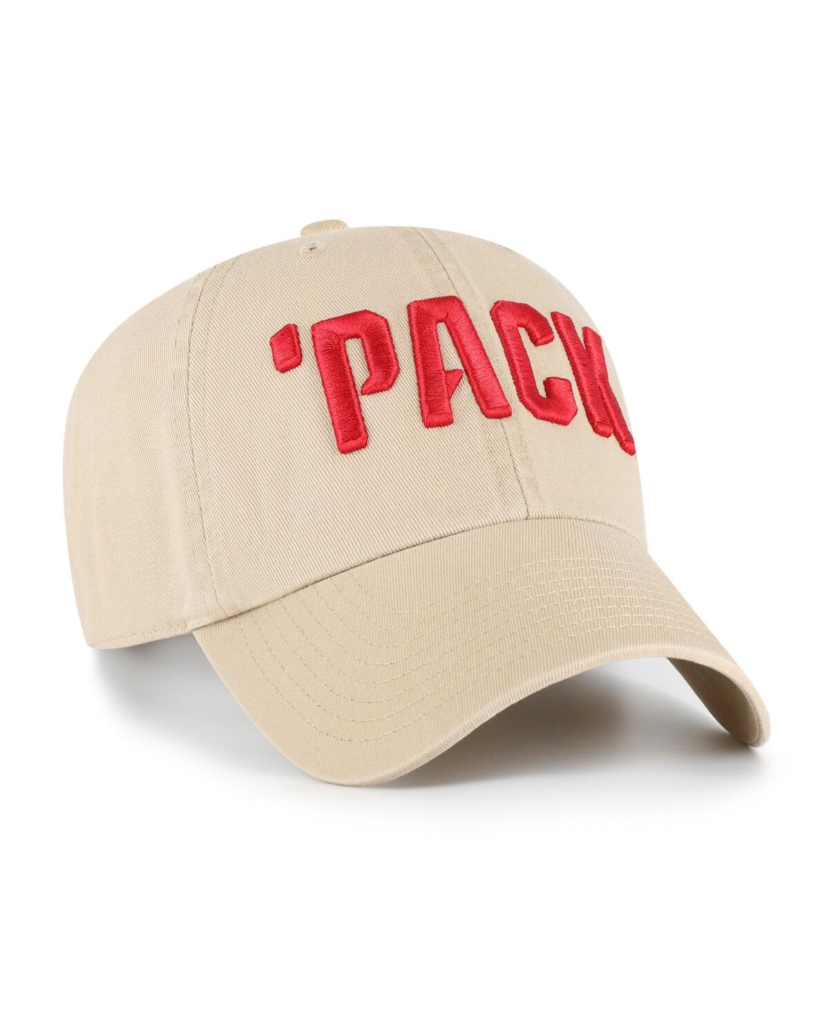 47 Brand '47 Khaki Nc State Wolfpack Clean Up Adjustable Hat In Brown