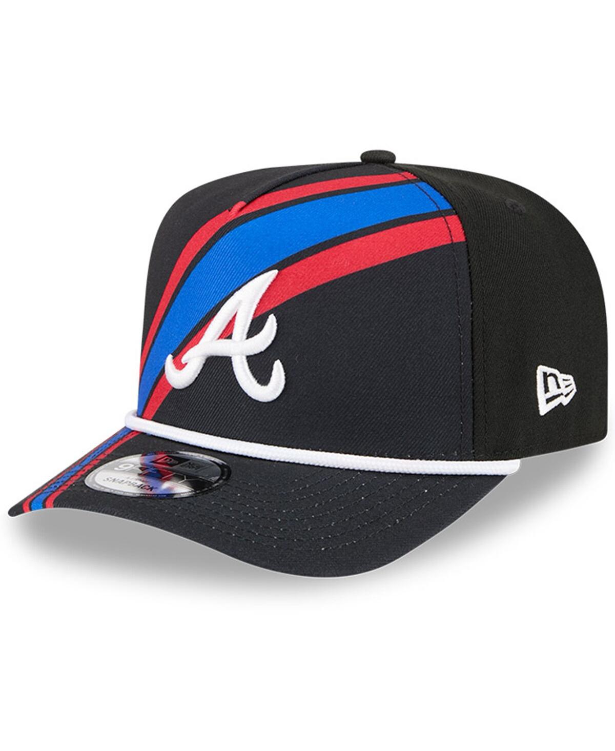 New Era Men's Black Atlanta Braves 2025 Mlb Speedway Classic Fashion Pack A-frame 9fifty Snapback Hat In Black