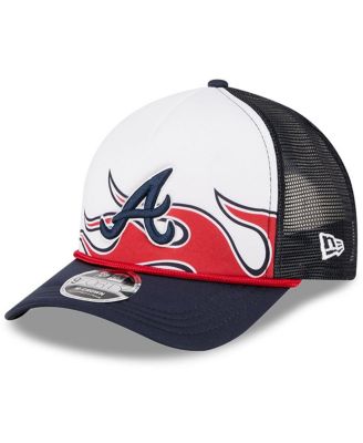 Men's White/Navy Atlanta Braves 2025 MLB Speedway Classic Fashion Pack A-Frame 9FORTY Adjustable Hat