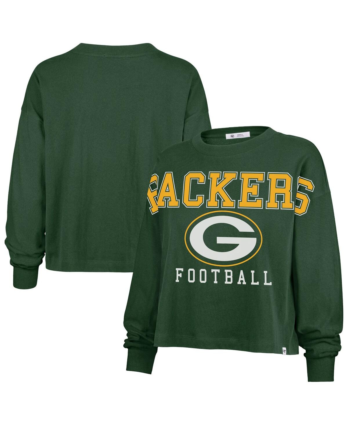47 Brand '47 Green Green Bay Packers Outreach City Oversized Long Sleeve T-shirt In Green