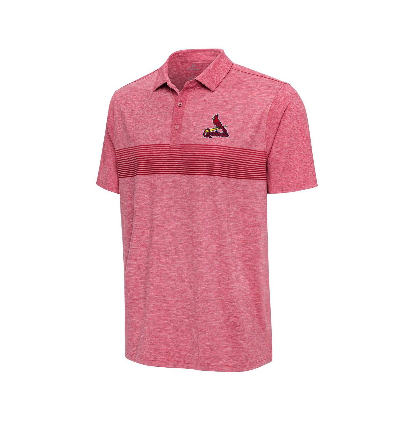 Мужское поло Antigua Heather Red St. Louis Cardinals Dashing Polo Shirt — фото 3