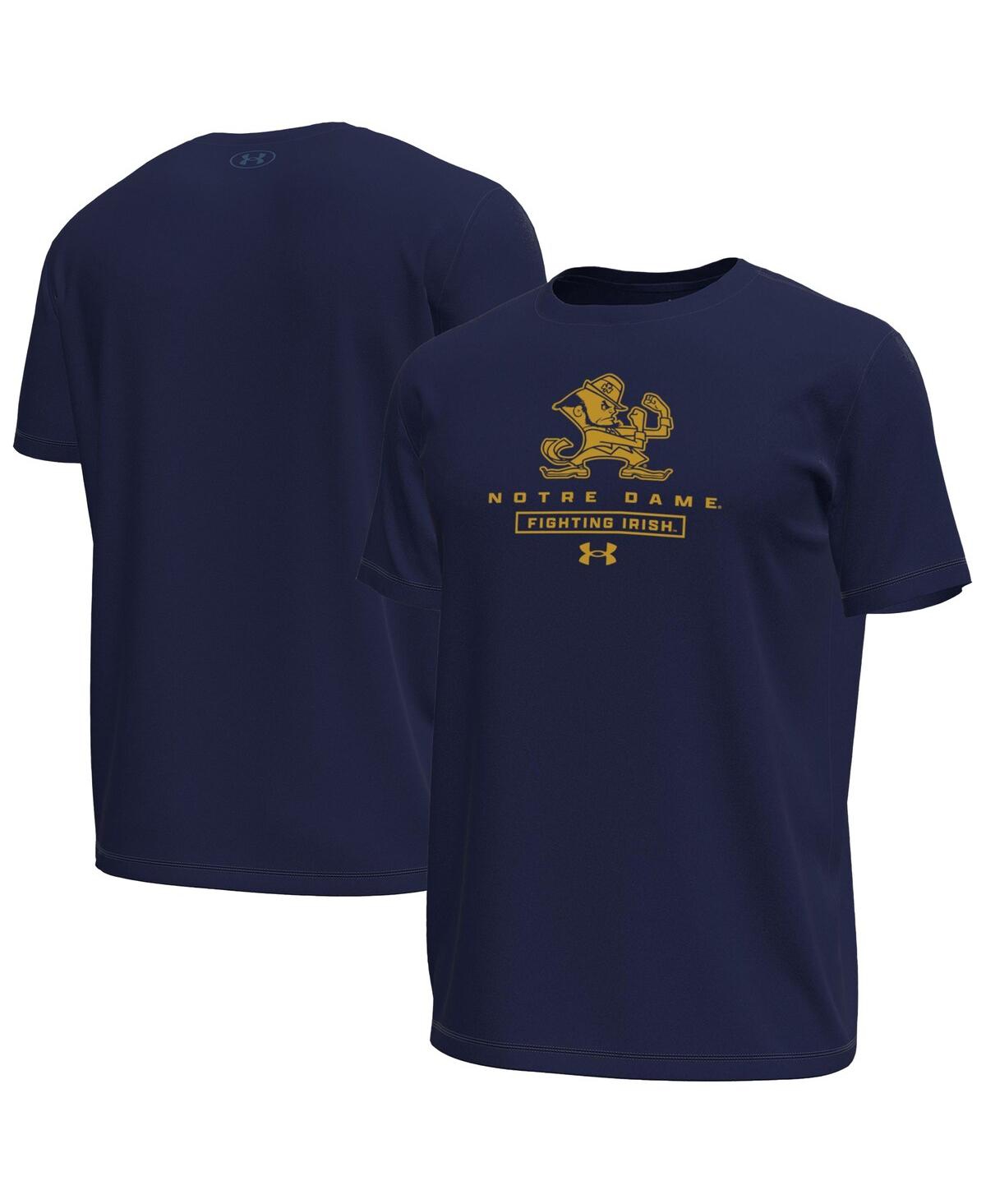 Under Armour Men's Navy Notre Dame Fighting Irish Stack Stretch Performance T-shirt In Blue
