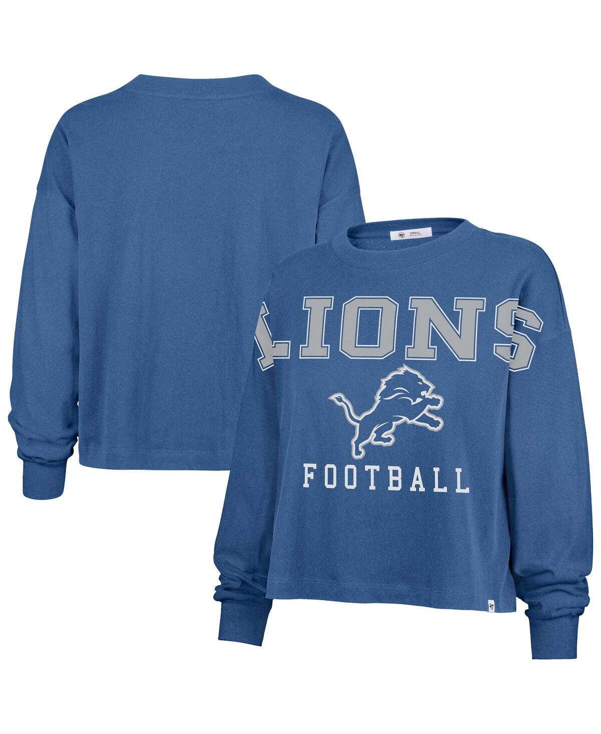 47 Brand '47 Blue Detroit Lions Outreach City Oversized Long Sleeve T-shirt In Blue