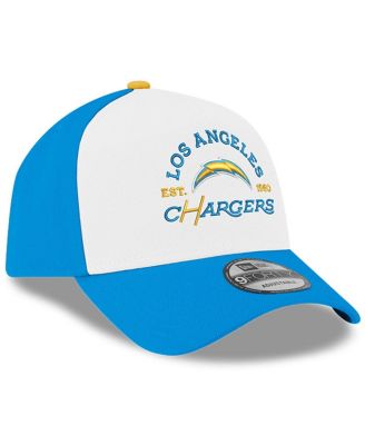 Men's White/Powder Blue Los Angeles Chargers Charger Power A-Frame 9FORTY Adjustable Hat