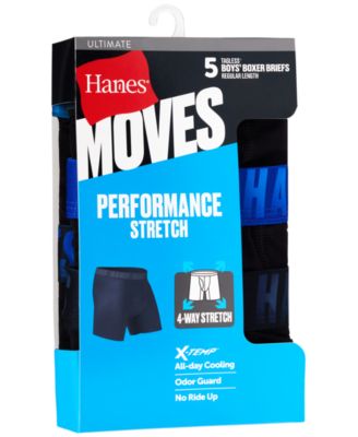 Big Boys 5-Piece Performance Solid Boxer Briefs