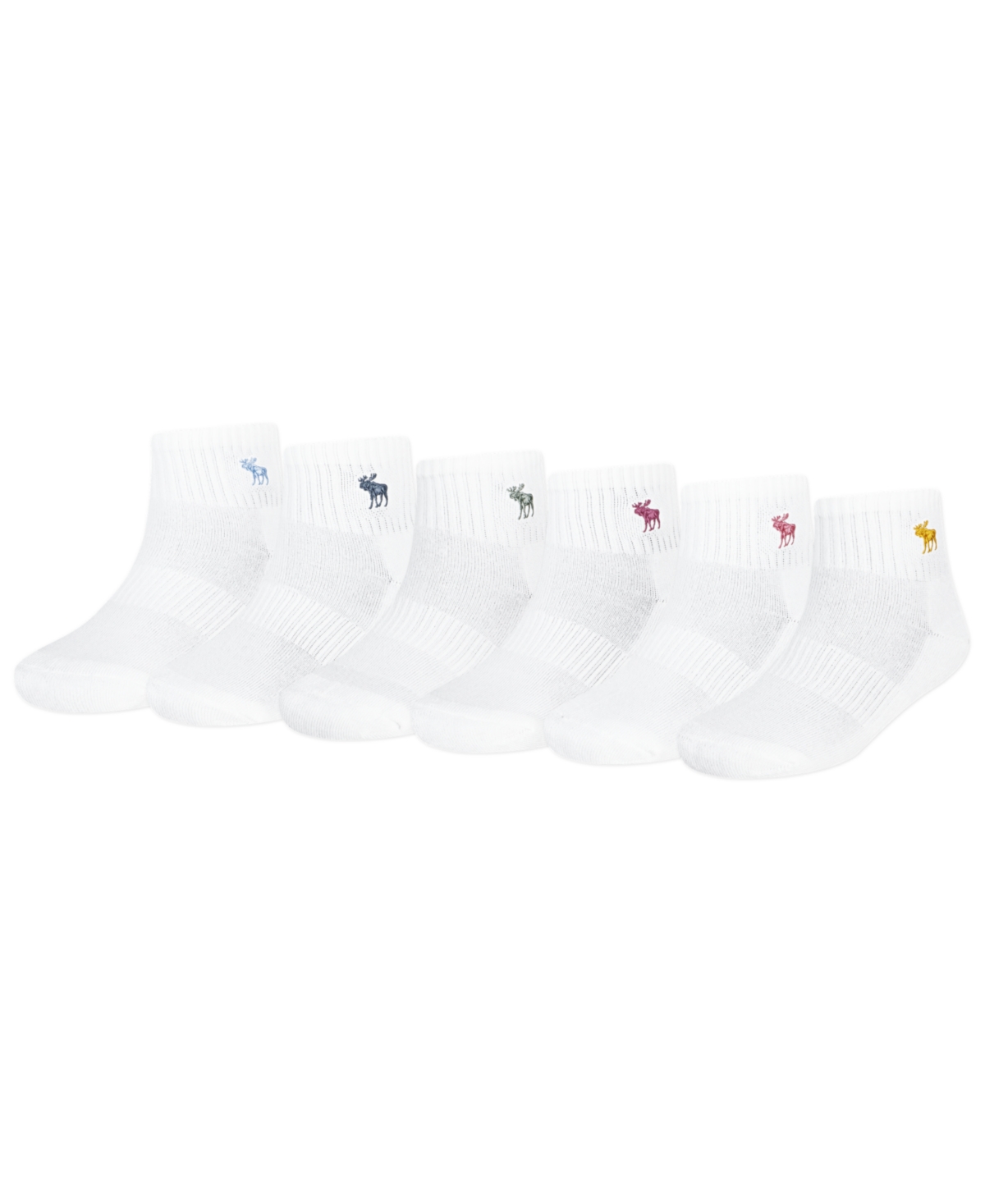Abercrombie Little Kids 6-pack Neutral Ankle Socks In White