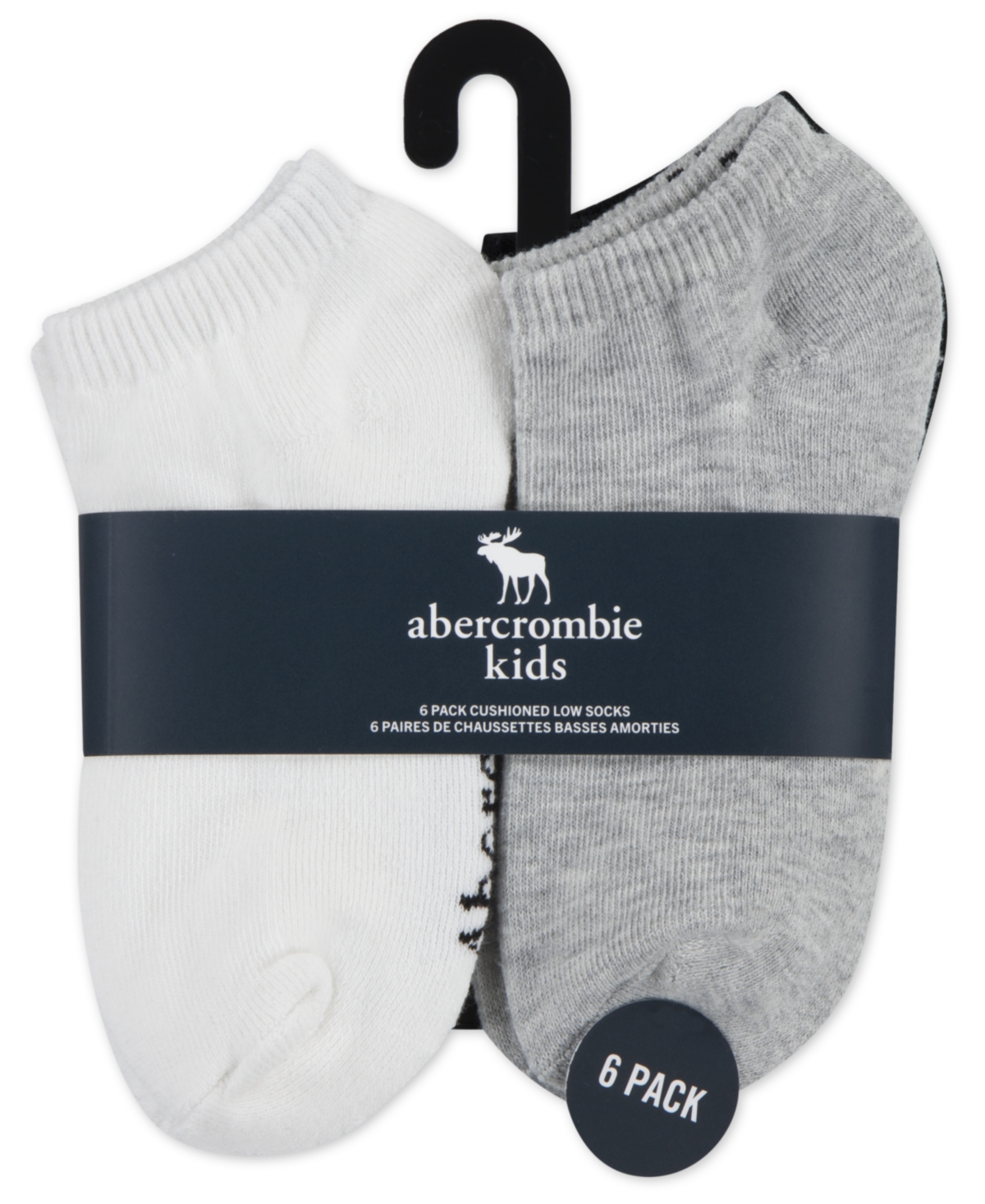 Abercrombie Little Kids 6-pack Neutral Low Socks In White