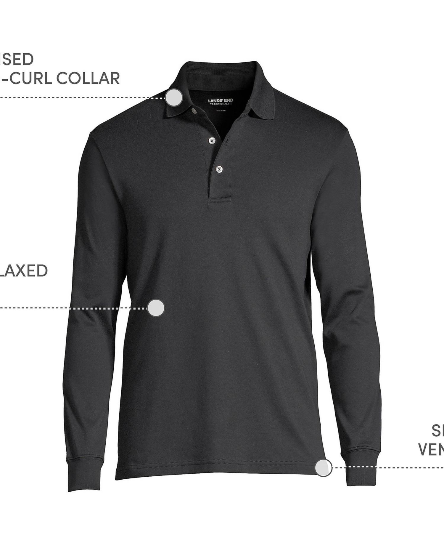 Men's Long Sleeve Cotton Supima Polo Shirt