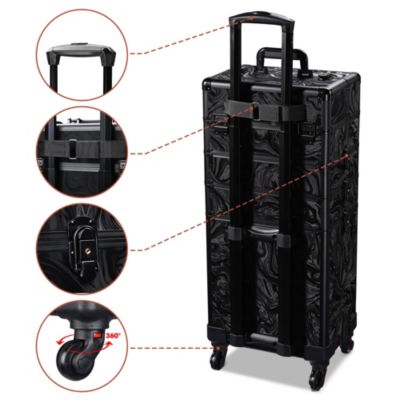Rolling Makeup Train Case 4in1 Cosmetic Case