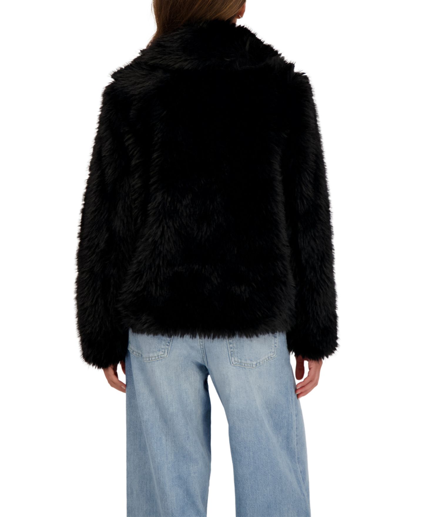 Женская куртка Sebby Collection Long Hair Faux Fur, цвет: Чёрный — фото 2