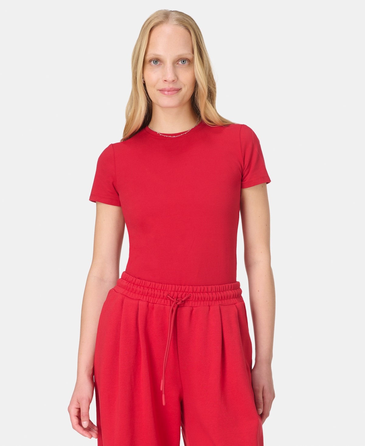 Sweaty Betty Essential Sculpt Crewneck T-shirt In Red