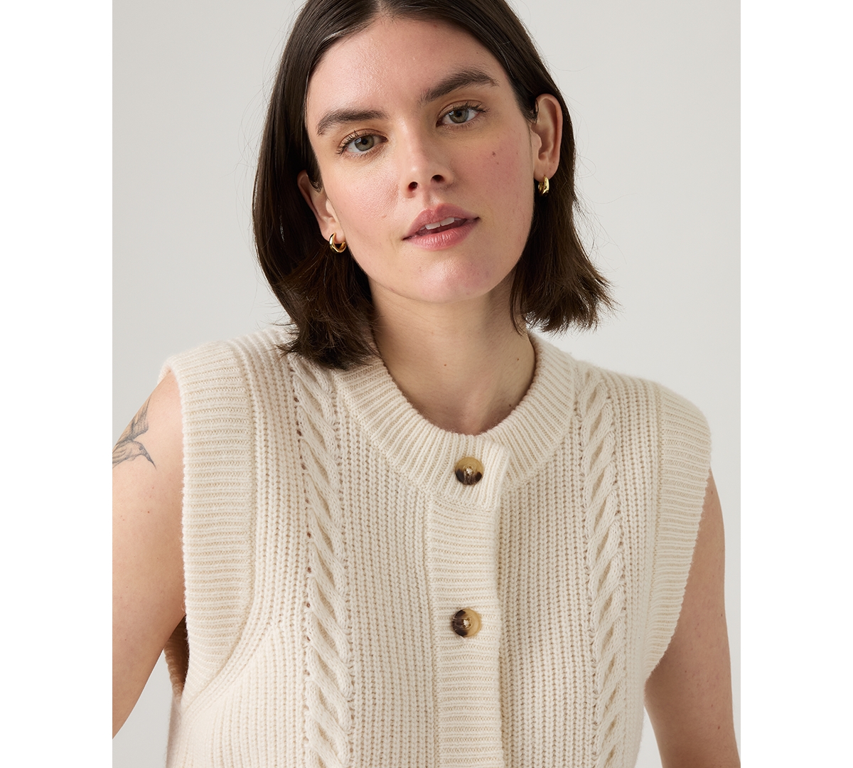 Levi's Women's Cable Knit Sweater Vest Sweater In Multi