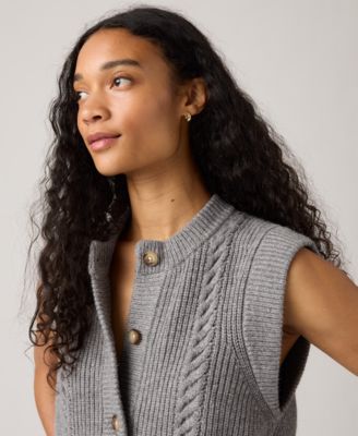 Premium Women's Cable Knit Sweater Vest Sweater