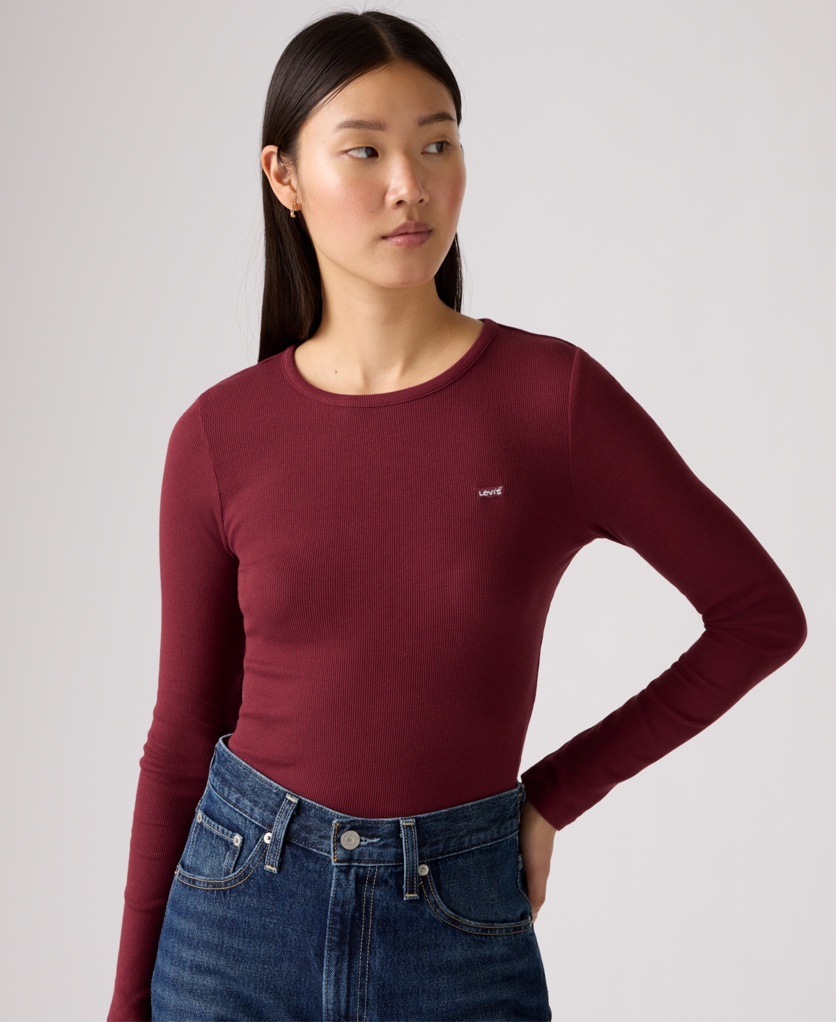 Levi's Women's Hayes Clara Strip Long Sleeve Top In Brown