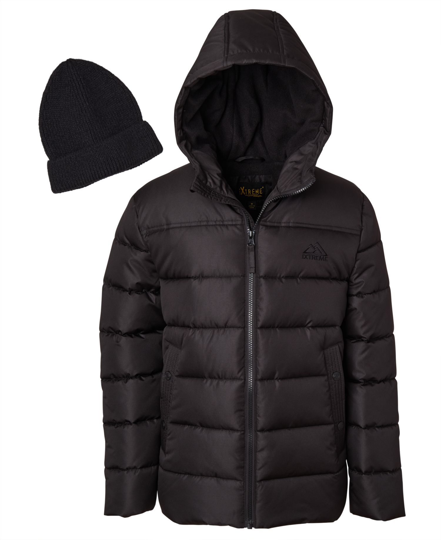 Toddler and Little Boys' Ripstop Mini Puffer Jacket with Beanie