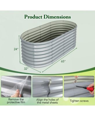 Raised Garden Bed Kit Planter Raised Garden Boxes Outdoor 65'' x 32'' x 24''