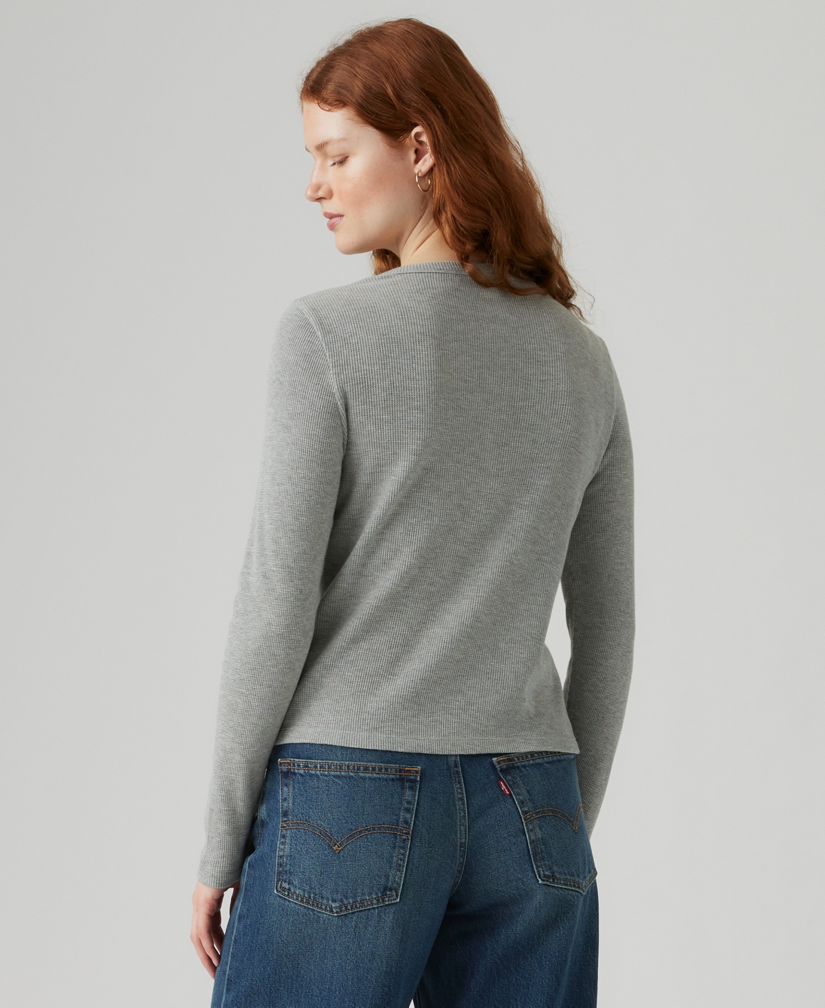 Levi's Women's Dana Henley Long Sleeve Top In Gray