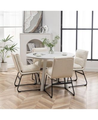 Innes 5-Pc Round Dining Set, Trestle Table with 4 Chairs