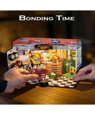 3d Wooden Puzzles DIY Garage Workshop Building Kit, Multicolored, 9.4"5.9"6.7"