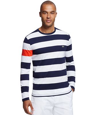 Lacoste Men's Colorblocked Stripe Long-Sleeve T-Shirt - Sweaters ... Lacoste Men's Colorblocked Stripe Long-Sleeve T-Shirt