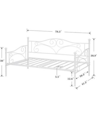 Metal Daybed Frame with Heavy Duty Steel Construction, Classic Design