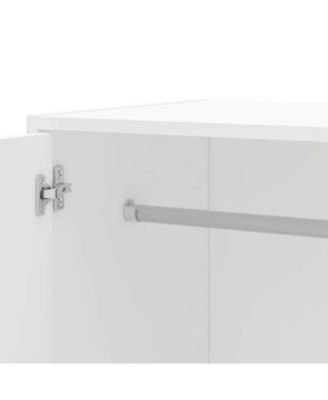 Modern 2-Door Wardrobe Armoire Cabinet with Clothes Hanging Rod for Bedroom