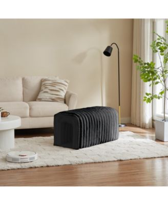 17 in. Storage Bench Pet Supplies Corduroy Bench Cat's nest to hide in Black
