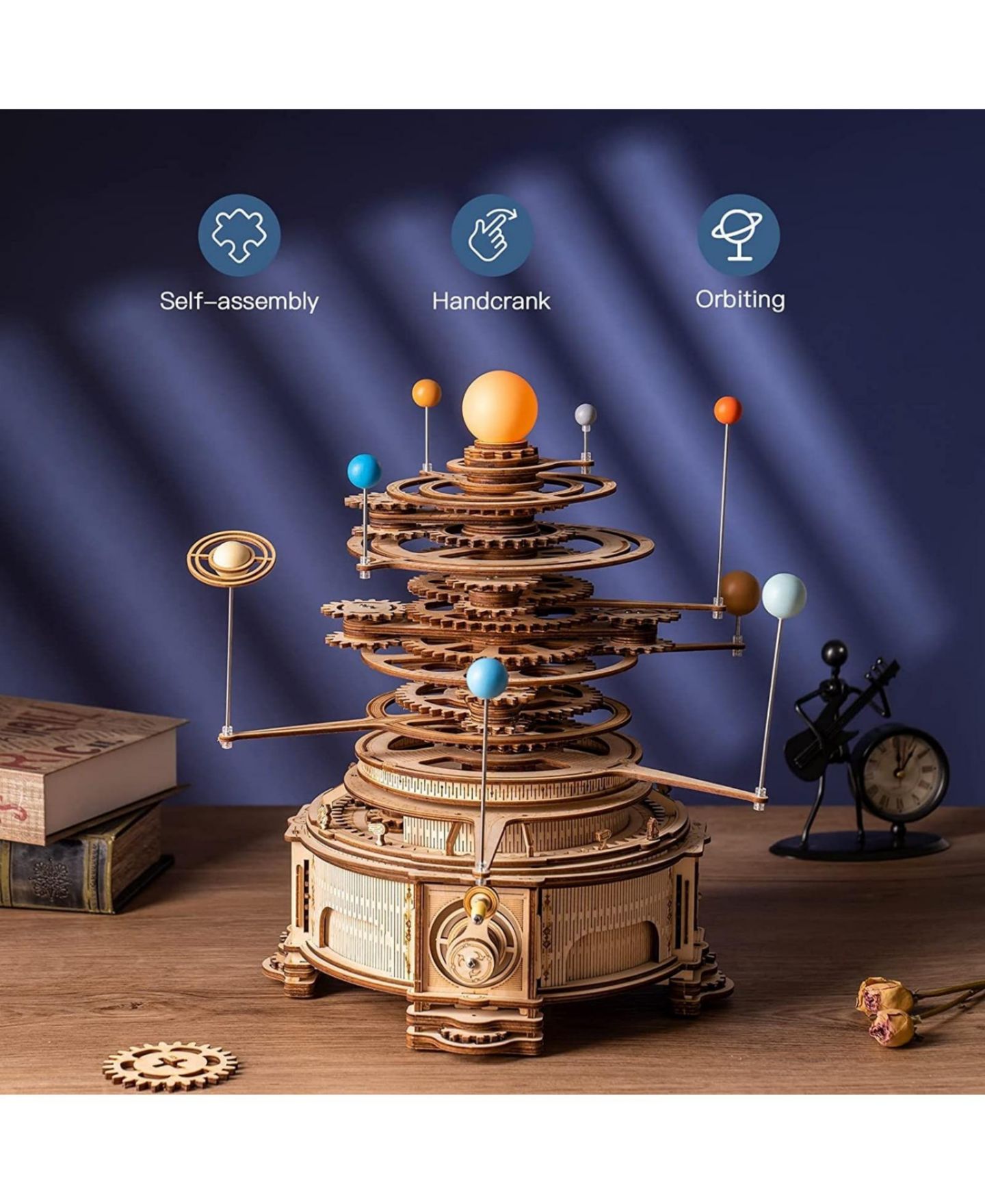 Детские конструкторы Robotime Orrery Solar System Model 316-Piece 3D Wooden Puzzle, Ages 14+ — фото 5