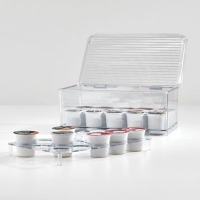 Stackable Coffee Pod Holder for K-Cup Pods - 29 K-Cup Capacity - Set of 2 - Clear