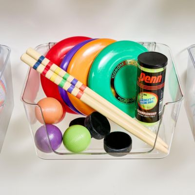 Large Wall-Mounted Open-Front Bin and Bracket - Clear - Made in USA