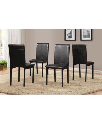Citico 5-Pc Dinette Set with Faux Marble Top, White Table with Black Chairs
