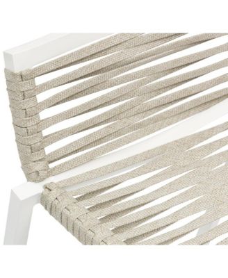 Maldives Cream Rope Fabric Outdoor Patio Barstool, Set of 2