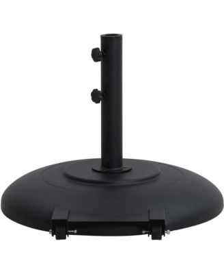 Fiji Black Fabric / Matte Black Aluminum Patio Umbrella with Base Sets