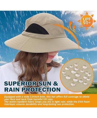 Wide Brim Sun Hat, UPF 50+ UV Protection Waterproof Packable Bucket Hat for Men & Women, Outdoor Fishing Hiking Beach