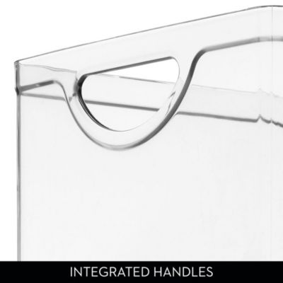 Stackable Pantry Storage Bin with Handles, Set of 2, Clear, Made in USA