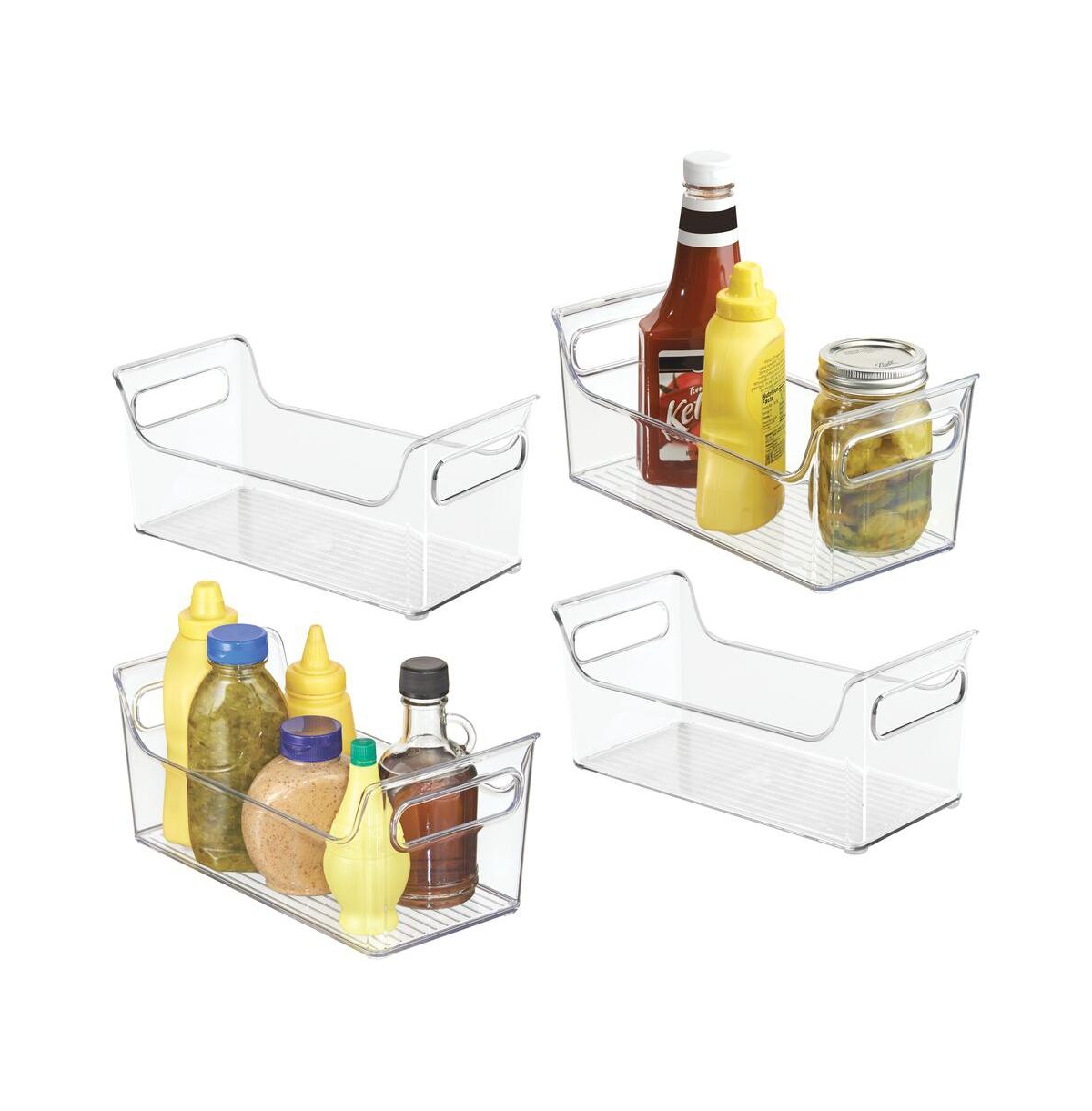 iDesign Plastic Condiment Organizer with Handles, Set of 4, Clear, Made in Usa