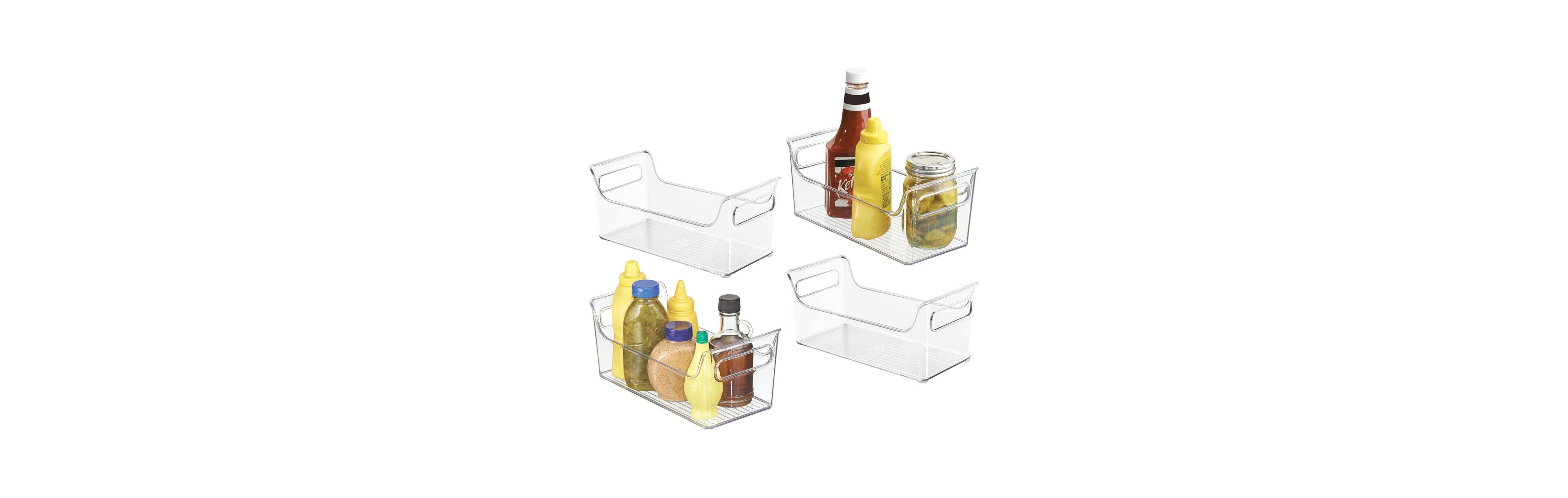 iDesign Plastic Condiment Organizer with Handles, Set of 4, Clear, Made in Usa