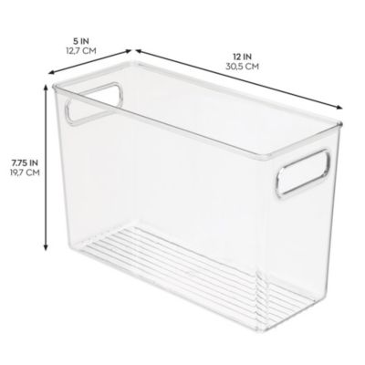 Plastic Storage Bin with Handles - Set of 8 - Clear - Made in USA