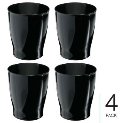 Small Round Plastic Bathroom Trash Can - Set of 4 - Made in USA