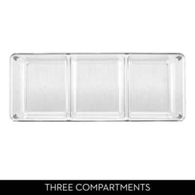 3-Section Plastic Drawer Organizer - Set of 6 - Clear