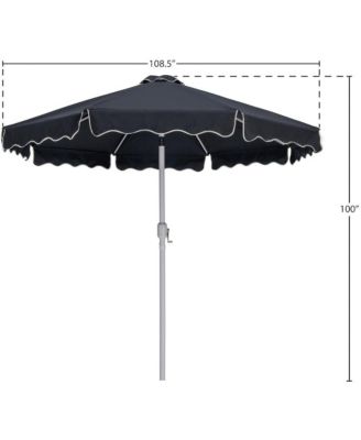 Amalfi Black With Cream Piping Fabric Patio Umbrellas