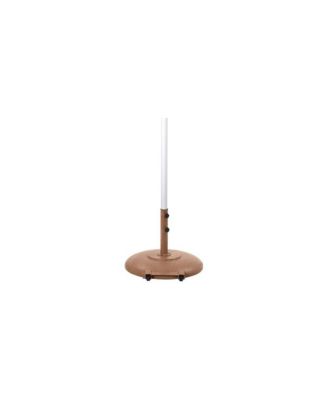 Amalfi Navy With Cream Piping / Matte White Metal Patio Umbrella with Base Sets