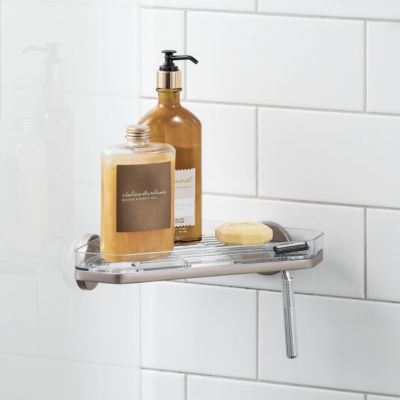 Self-Adhesive Corner Shower Shelf with Razor Holder