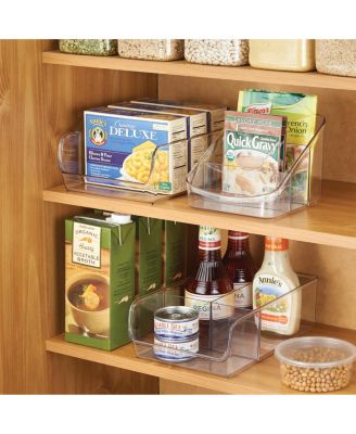 Pantry Organizer Bins for Cabinets or Fridge - Set of 4 - Clear