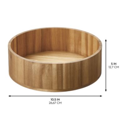 10-Inch Round Acacia Wood Lazy Susan - Set of 2 - Natural
