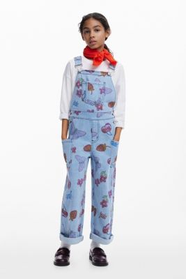 Girls Girls's Denim dungarees with fruits